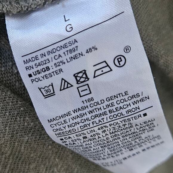 Banana Republic Green Linen Blend Top Size Large - Picture 4 of 4